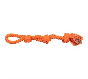 Trixie Trixie werp flostouw 3-knoop oranje Trixie Trixie werp flostouw 3-knoop oranje