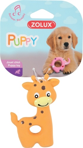 Zolux Zolux puppyspeelgoed latex giraffe oranje Zolux Zolux puppyspeelgoed latex giraffe oranje