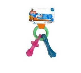 Nylabone Nylabone puppy chew bijtring speen / bot puppyspeelgoed bacon Nylabone Nylabone puppy chew bijtring speen / bot puppyspeelgoed bacon