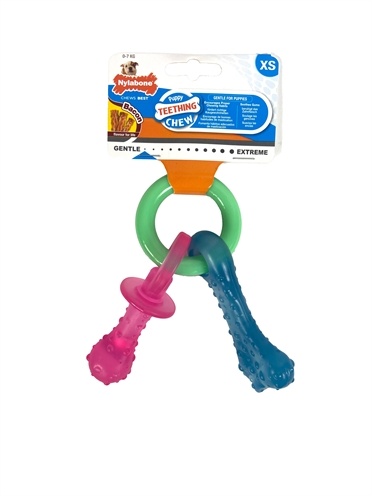 Nylabone Nylabone puppy chew bijtring speen / bot puppyspeelgoed bacon