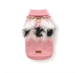 Croci Croci hondentrui met veren roze / wit Croci Croci hondentrui met veren roze / wit