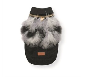 Croci Croci hondentrui met veren zwart / wit Croci Croci hondentrui met veren zwart / wit