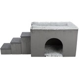 Trixie Trixie hondenmand huis harvey met trap grijs / wit