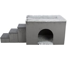 Trixie Trixie hondenmand huis harvey met trap grijs / wit