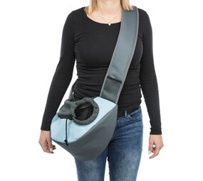 Trixie Trixie buikdrager sling draagtas lichtgrijs / lichtblauw