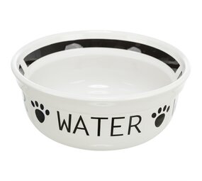 Trixie Trixie drinkbak hond water keramiek wit / zwart