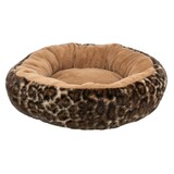Trixie Trixie hondenmand leo soft rond pluche bruin / panterprint