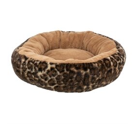 Trixie Trixie hondenmand leo soft rond pluche bruin / panterprint
