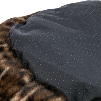 Trixie Trixie hondenmand leo soft rond pluche bruin / panterprint