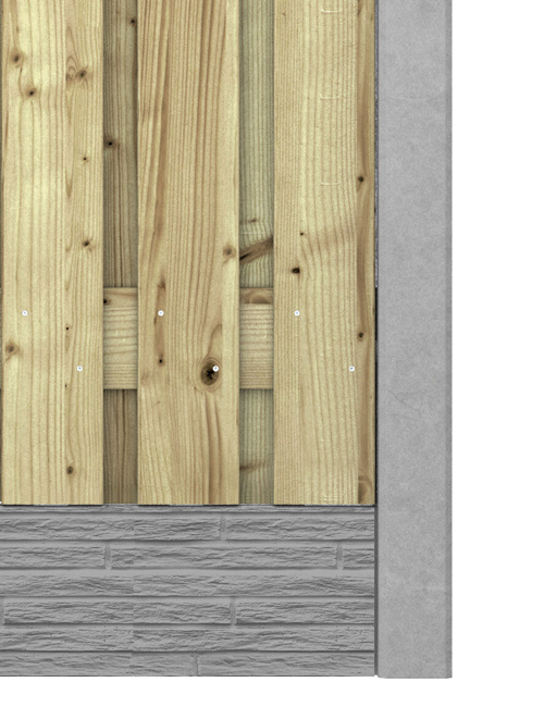 Hout beton schutting Duo Slate