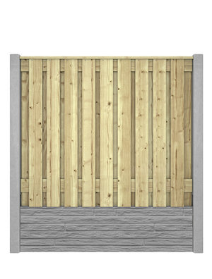 Hout beton schutting Duo Slate