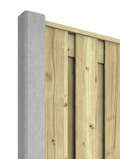 Hout beton schutting Duo Leisteen