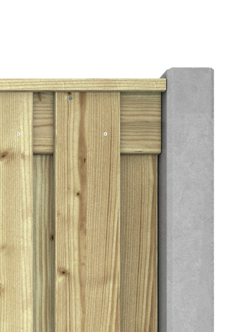 Hout beton schutting Duo Leisteen