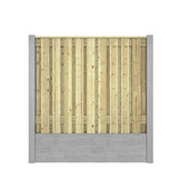 Hout beton schutting Duo Leisteen