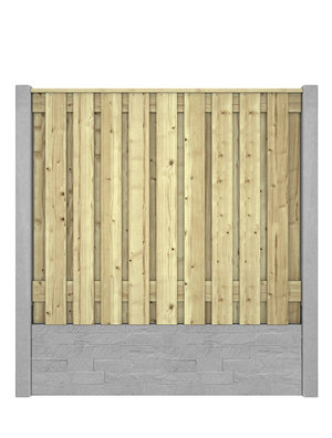 Hout beton schutting Duo Leisteen