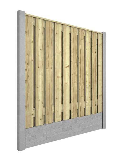 Hout beton schutting Duo Leisteen