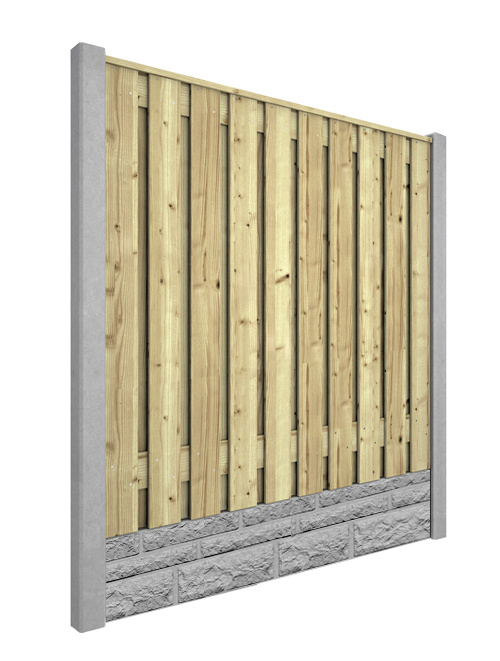 Hout beton schutting Duo Rots