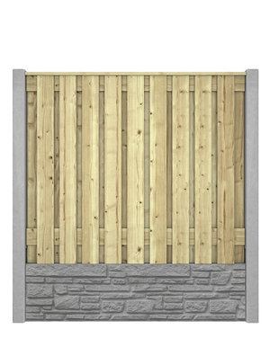 Hout beton schutting Duo Rustiek