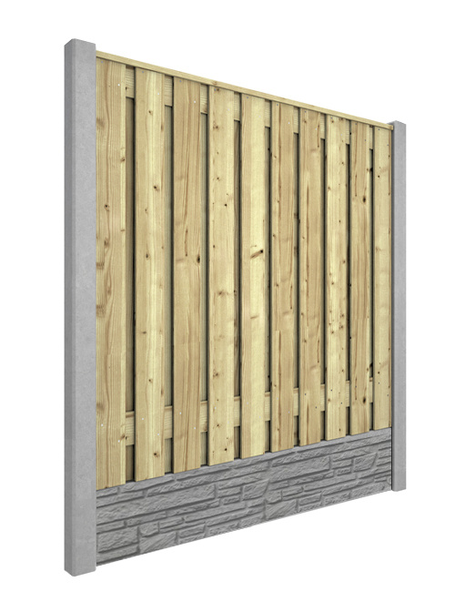 Hout beton schutting Duo Rustiek
