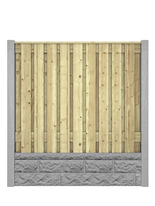 Hout beton schutting Duo Rots