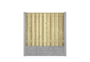 Hout beton schutting Duo Romaans
