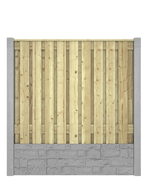 Hout beton schutting Duo Romaans