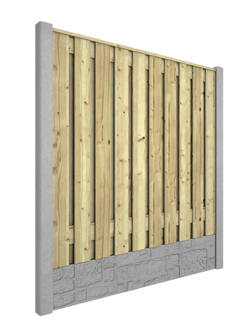 Hout beton schutting Duo Romaans