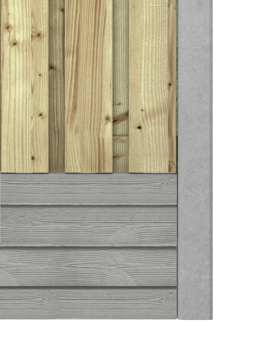 Hout beton schutting Duo Rabat Hout