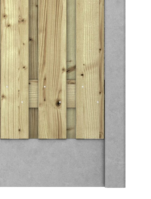 Hout beton schutting Duo Glad