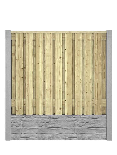 Hout beton schutting Duo Rock