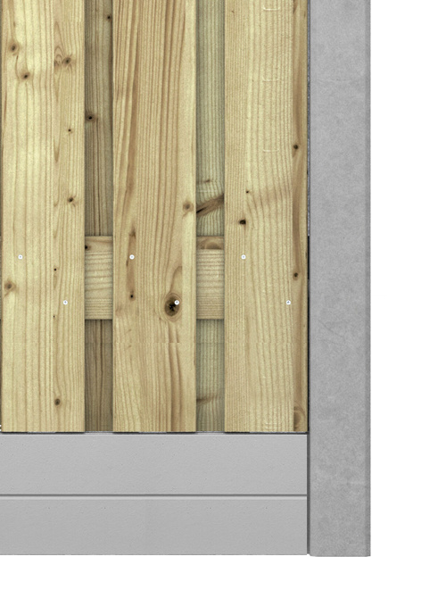 Hout beton schutting Duo Blokhut