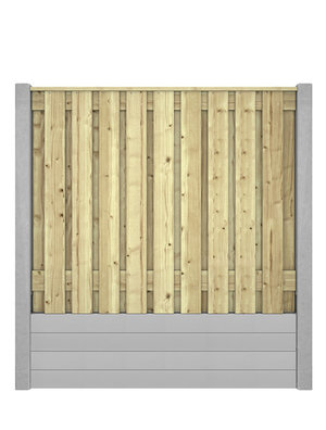 Hout beton schutting Duo Blokhut