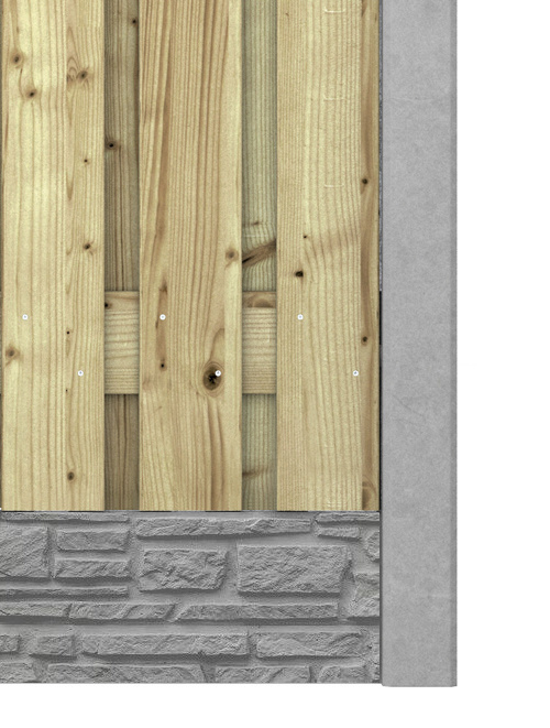 Hout beton schutting Duo Rustiek