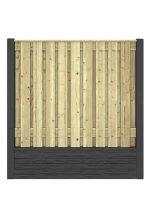 Hout beton schutting Duo Slate Antraciet