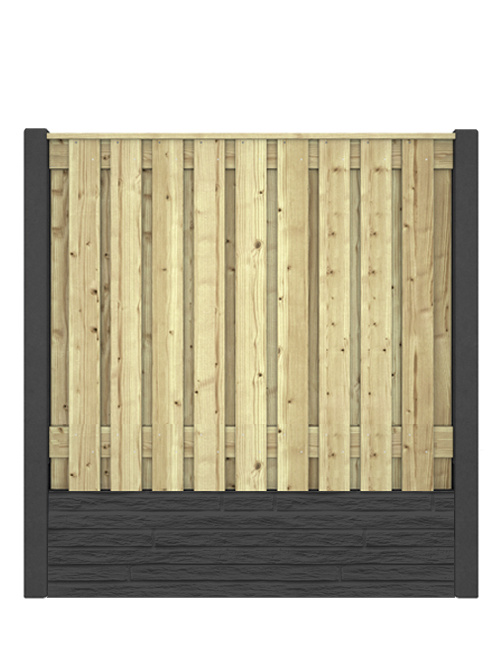 Hout beton schutting Duo Slate Antraciet