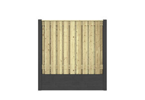 Hout beton schutting Duo Leisteen Antraciet