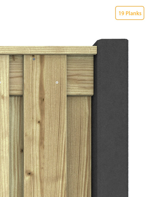 Hout beton schutting Duo Prestige Glad Antraciet