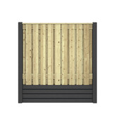 Hout beton schutting Duo Prestige Glad Antraciet