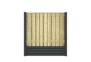 Hout beton schutting Duo Prestige Glad Antraciet