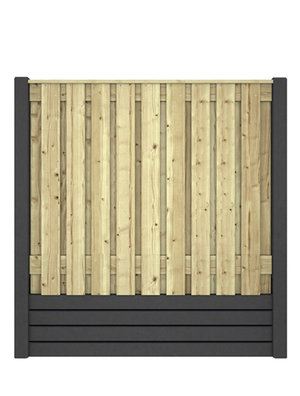 Hout beton schutting Duo Prestige Glad Antraciet