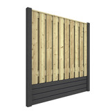 Hout beton schutting Duo Prestige Glad Antraciet