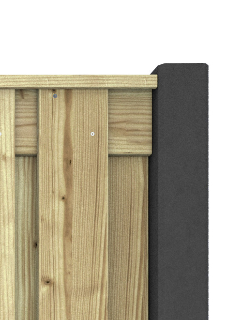 Hout beton schutting Duo Glad Antraciet