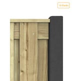 Hout beton schutting Duo Romaans Antraciet