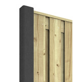 Hout beton schutting Duo Romaans Antraciet