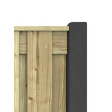 Hout beton schutting Duo Romaans Antraciet