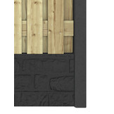 Hout beton schutting Duo Romaans Antraciet