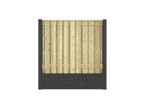 Hout beton schutting Duo Romaans Antraciet