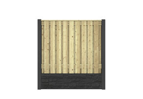Hout beton schutting Duo Rustiek Antraciet