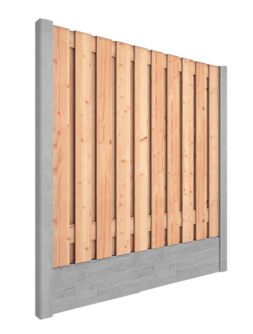 Red Class Wood hout beton schutting Duo Leisteen