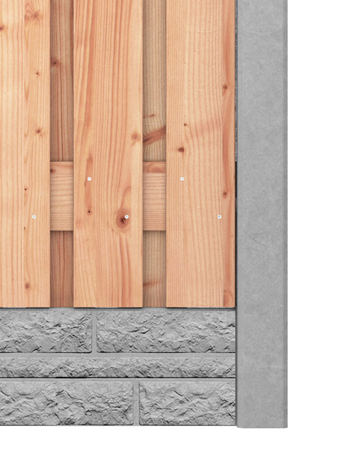 Red Class Wood hout beton schutting Duo Rots